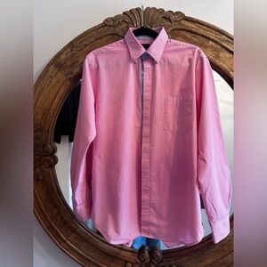 TAILORBYRD men’s button down shirt . Pink gingham size large.